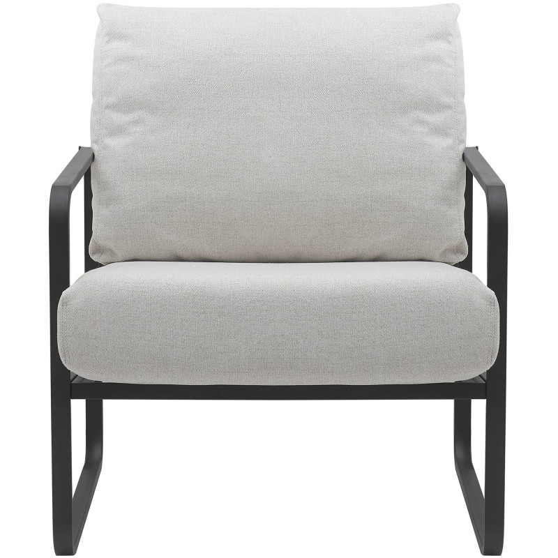 Chaise longue Manea en tissu crème