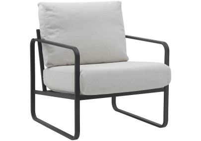 Chaise longue Manea en tissu crème