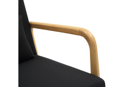 Sillón Hibbing con tapizado de tela Negro