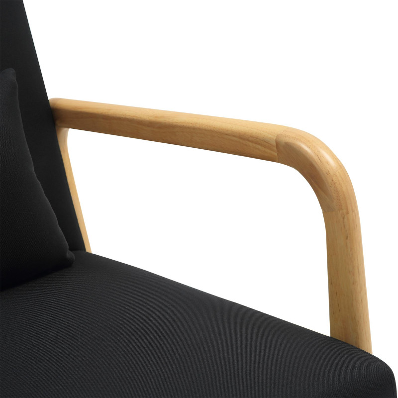 Fauteuil Hibbing, tissu noir