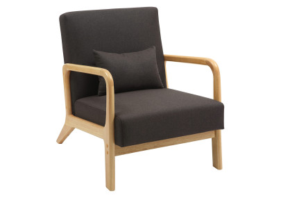 Fauteuil Hibbing, tissu marron