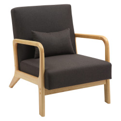 Fauteuil Hibbing, tissu marron