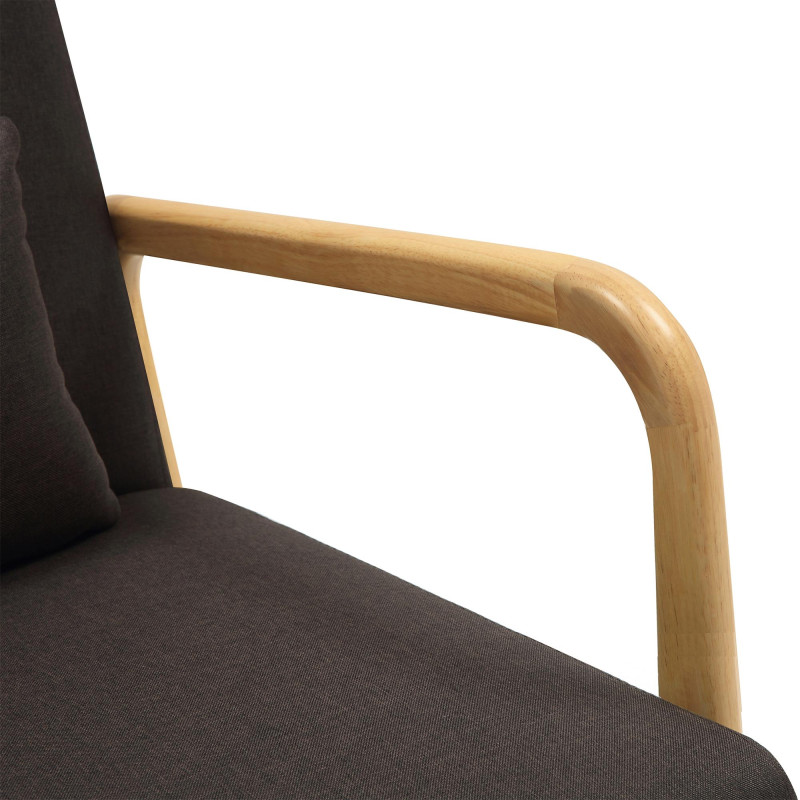 Fauteuil Hibbing, tissu marron