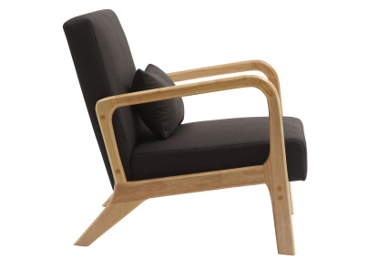 Sillón Hibbing con tapizado de tela Marrón