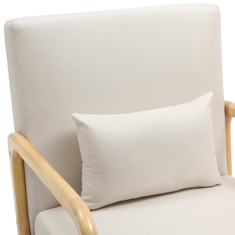 Fauteuil Hibbing, tissu crème