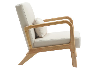 Sillón Hibbing con tapizado de tela Crema