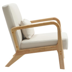 Fauteuil Hibbing, tissu crème