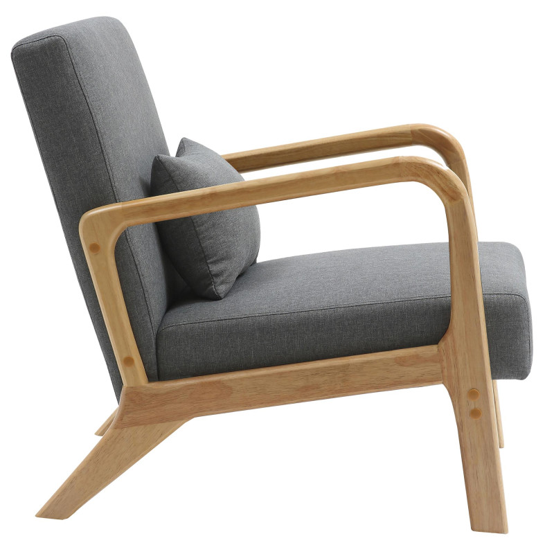 Fauteuil Hibbing, tissu gris clair