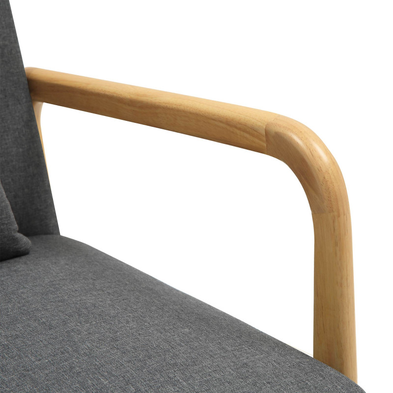 Fauteuil Hibbing, tissu gris foncé