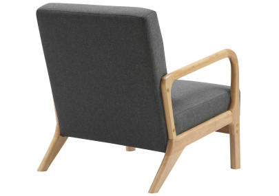 Sillón Hibbing con tapizado de tela Gris oscuro