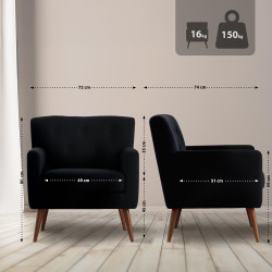 Fauteuil Kioni Cord, noir