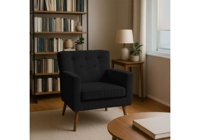 Fauteuil Kioni Cord, noir