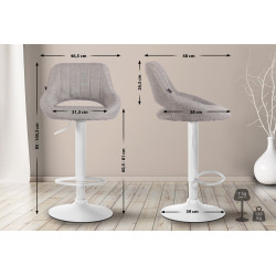 Sgabello Milet Tessuto grigio,bianco