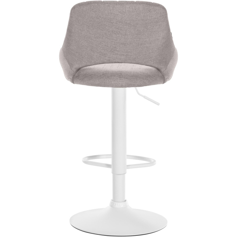 Tabouret de bar Milet, tissu blanc gris
