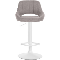 Tabouret de bar Milet, tissu blanc gris