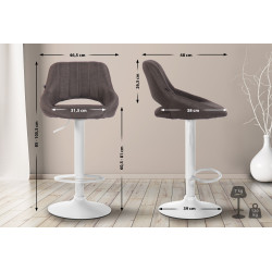 Sgabello Milet Tessuto grigio scuro,bianco