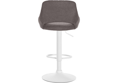 Tabouret de bar Milet, tissu blanc gris foncé