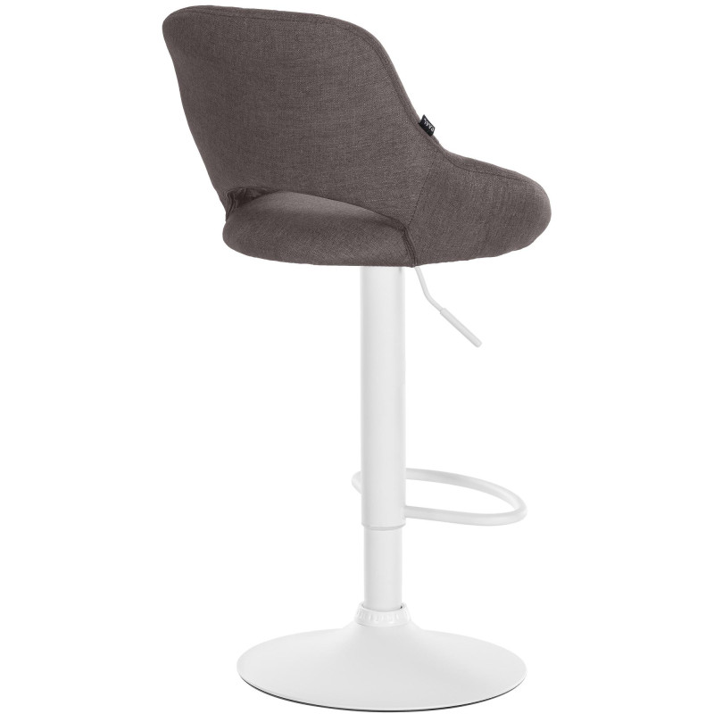 Tabouret de bar Milet, tissu blanc gris foncé