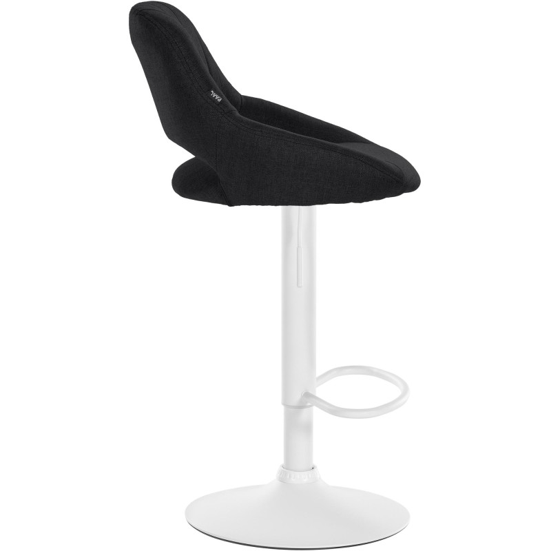 Tabouret de bar Milet, tissu blanc noir