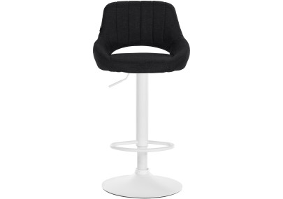 Tabouret de bar Milet, tissu, blanc/noir