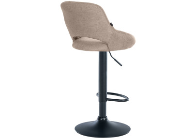 Tabouret de bar Milet, tissu noir taupe