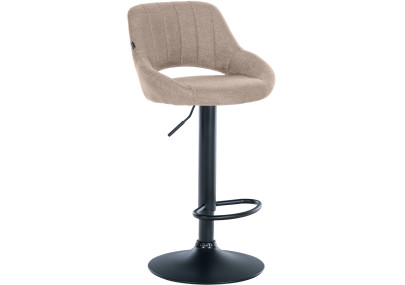 Tabouret de bar Milet, tissu noir taupe