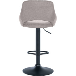 Tabouret de bar Milet, tissu noir gris
