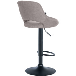 Tabouret de bar Milet, tissu noir gris
