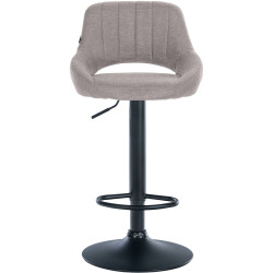 Tabouret de bar Milet, tissu noir gris
