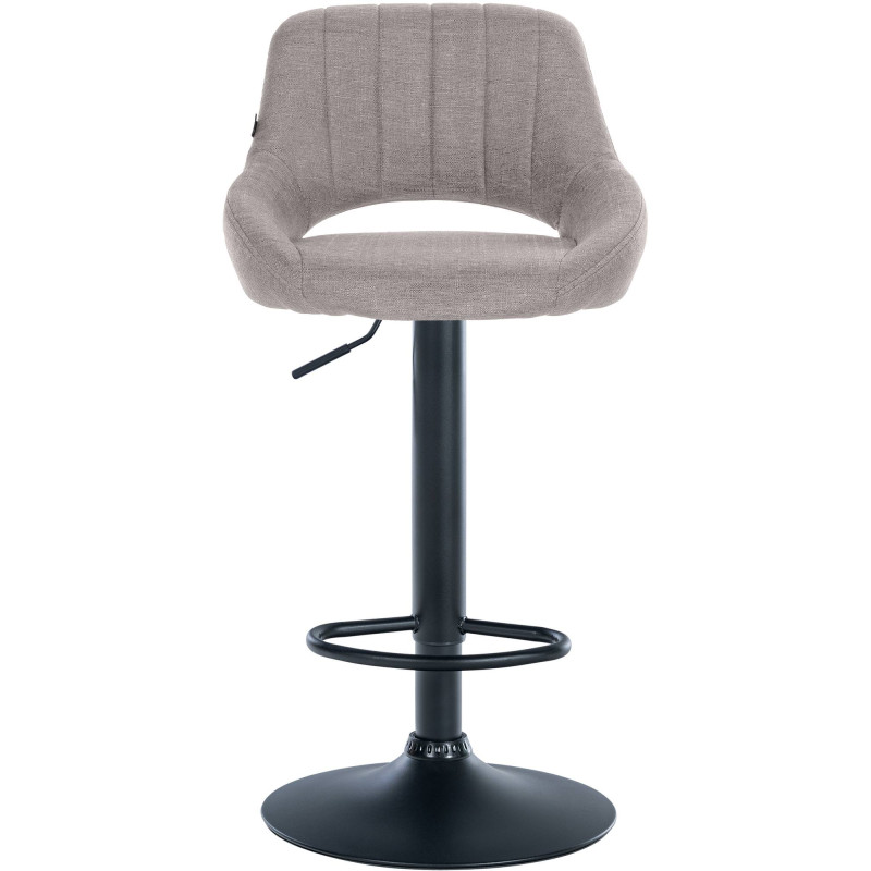 Tabouret de bar Milet, tissu noir gris