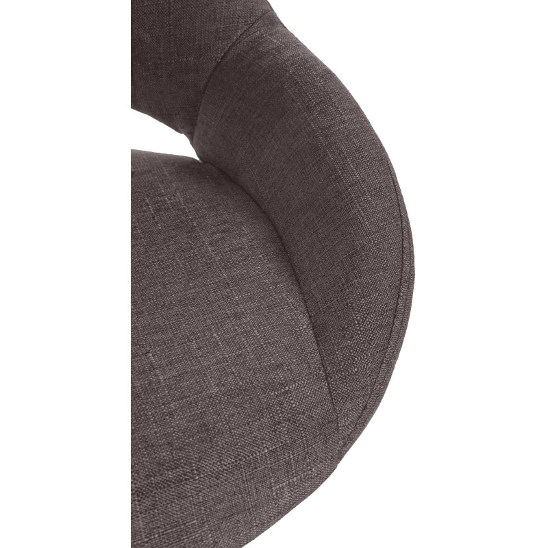 Tabouret de bar Milet, tissu noir gris foncé