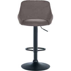 Tabouret de bar Milet, tissu noir gris foncé