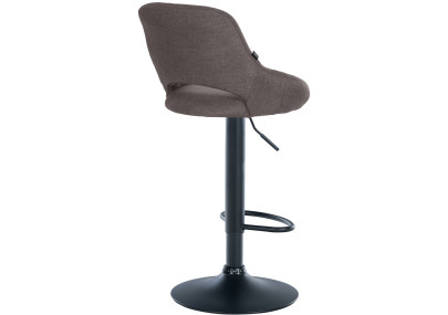 Tabouret de bar Milet, tissu noir gris foncé