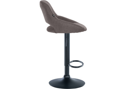 Tabouret de bar Milet, tissu noir gris foncé