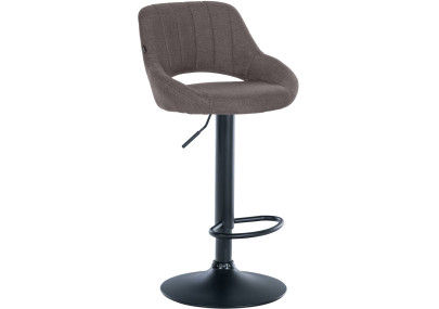 Tabouret de bar Milet, tissu noir gris foncé