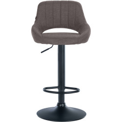 Tabouret de bar Milet, tissu noir gris foncé