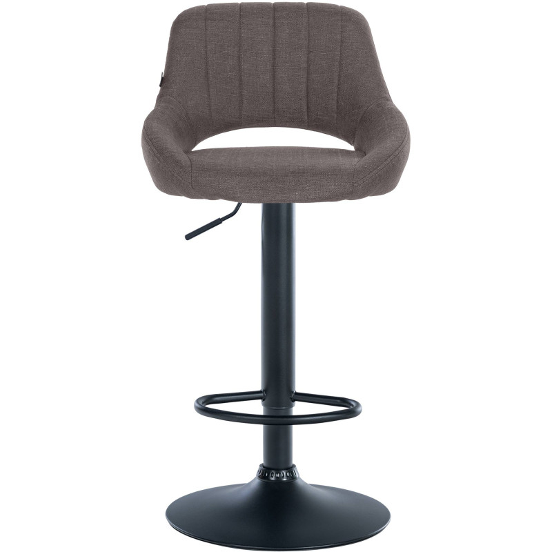 Tabouret de bar Milet, tissu noir gris foncé