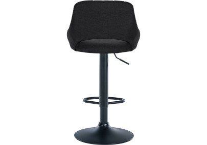 Tabouret de bar Milet, tissu noir noir