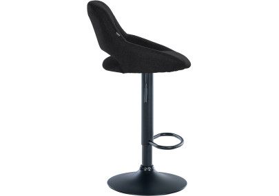 Tabouret de bar Milet, tissu noir noir