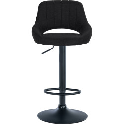 Tabouret de bar Milet, tissu noir noir