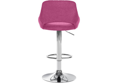 Tabouret de bar Milet, tissu, chrome violet