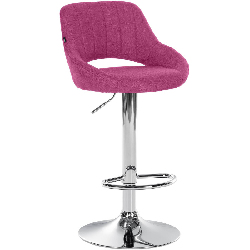 Sgabello Milet Tessuto viola,cromo