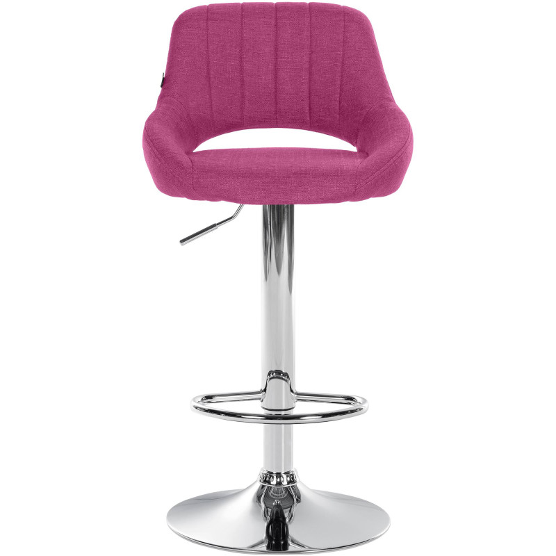 Tabouret de bar Milet, tissu, chrome violet