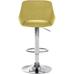 Tabouret de bar Milet, tissu, chrome vert