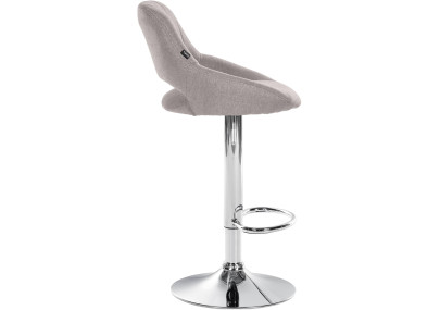 Tabouret de bar Milet, tissu, chrome gris