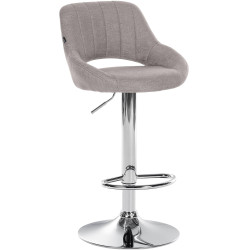 Tabouret de bar Milet, tissu, chrome gris