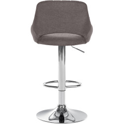 Tabouret de bar Milet, tissu, chrome gris foncé