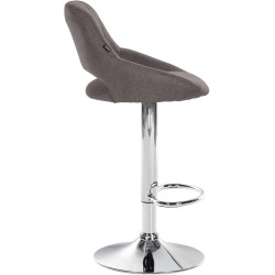 Tabouret de bar Milet, tissu, chrome gris foncé