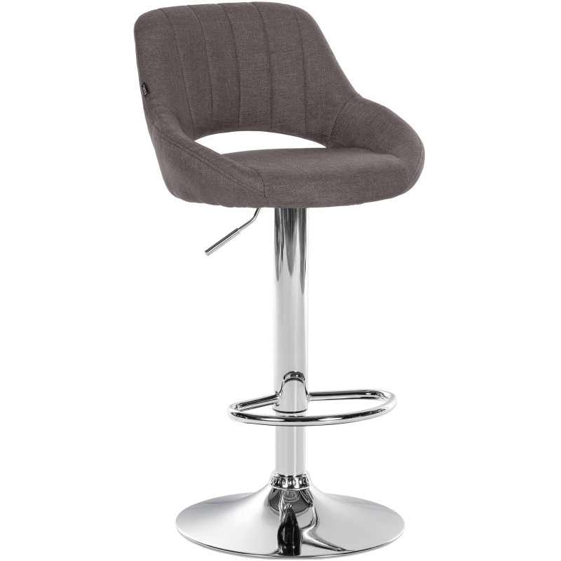 Tabouret de bar Milet, tissu, chrome gris foncé