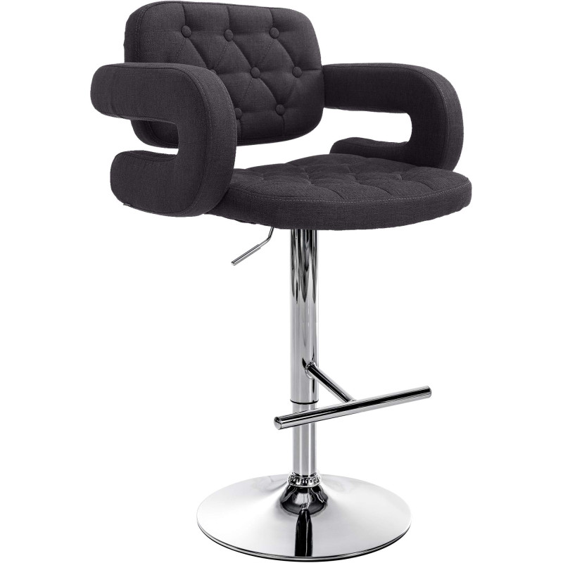 Tabouret de bar Dublin, tissu C noir